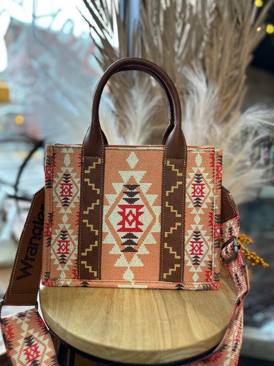 Wrangler Rhonda Canvas Aztec Print Crossbody [Orange]