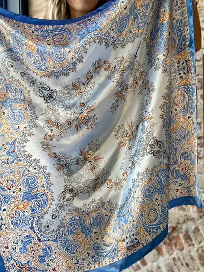 Shaley Blue Paisley Wild Rag