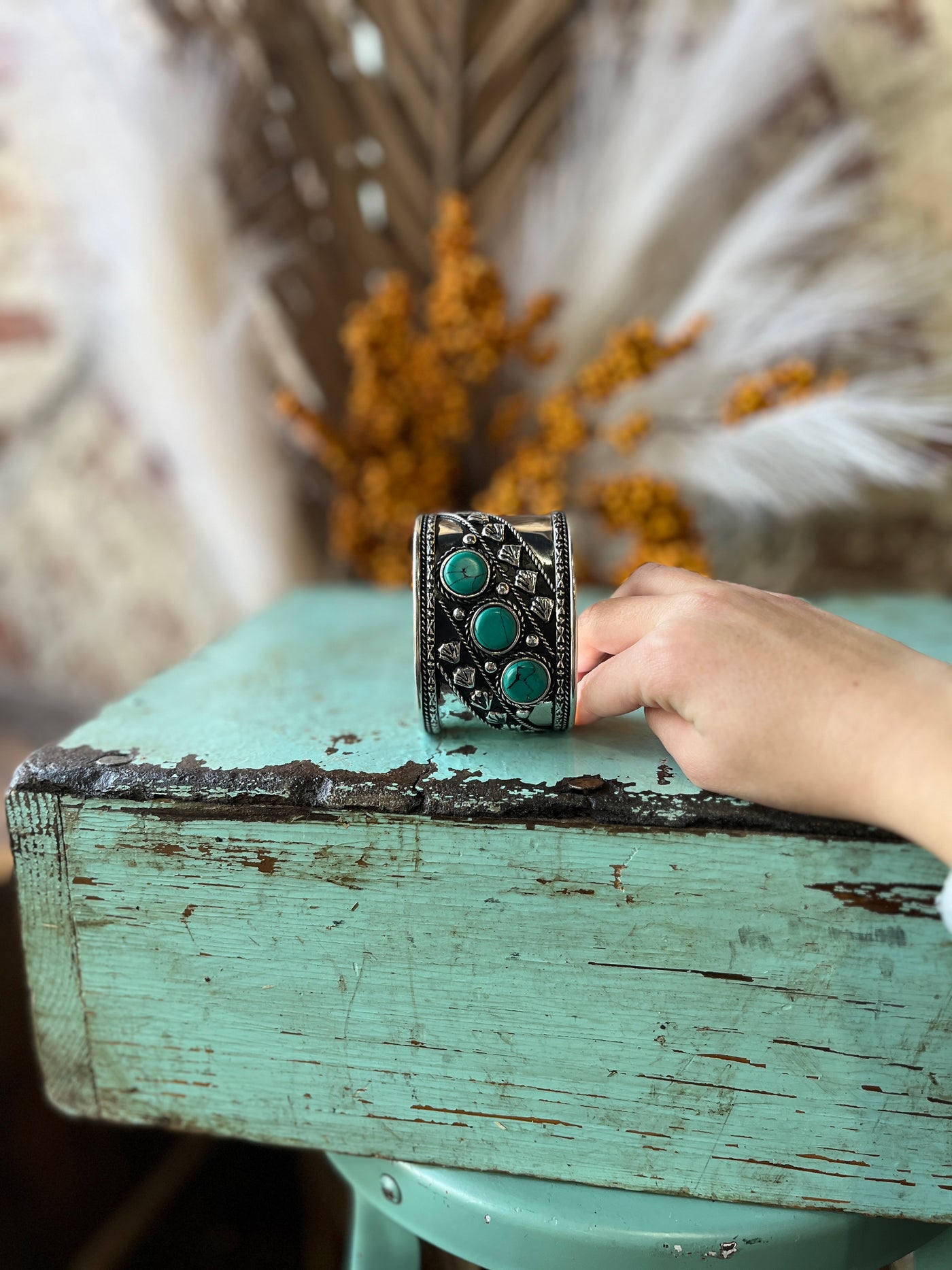 Loretta Silver & Turquoise Cuff Bracelet
