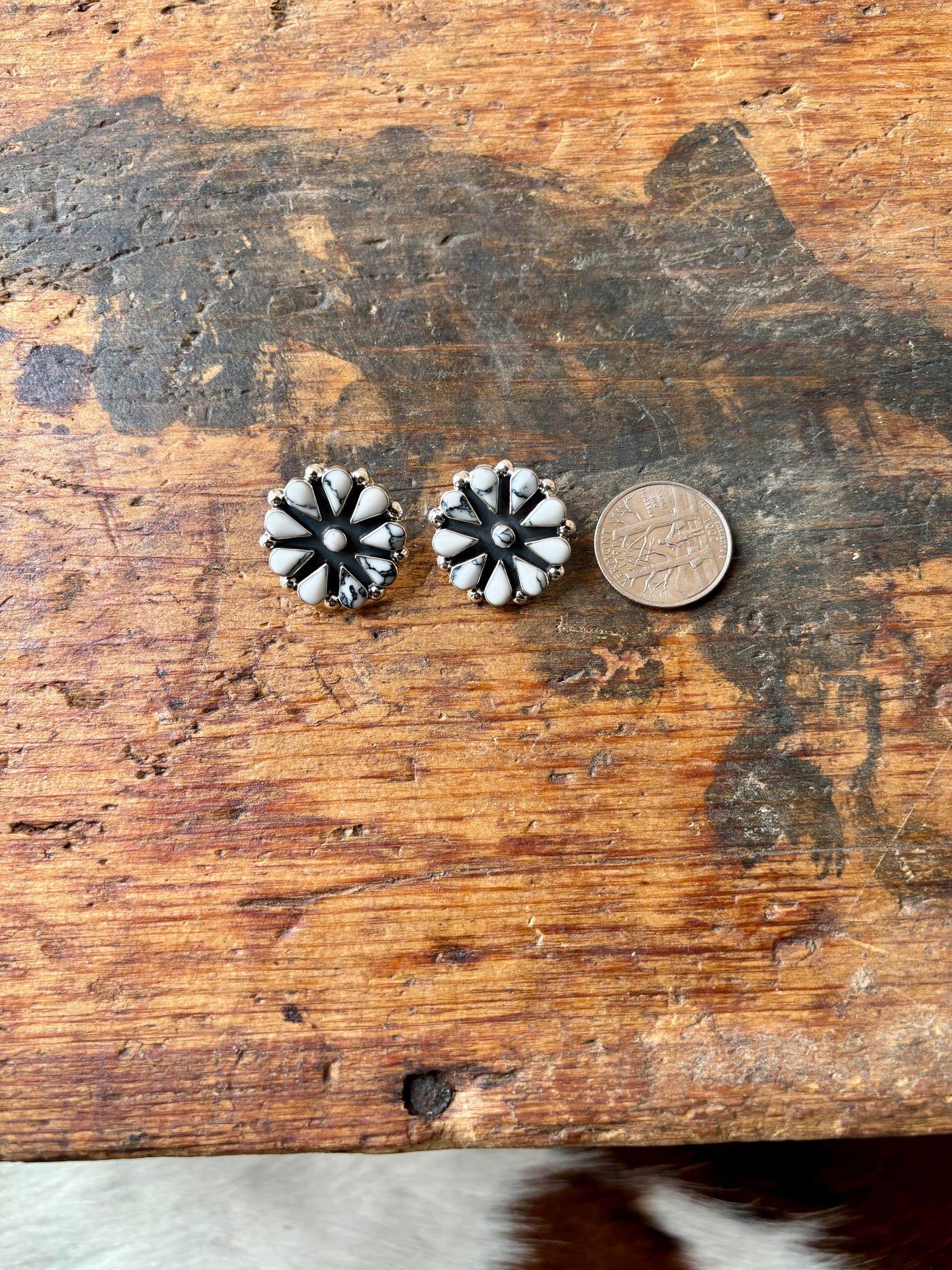 Watch Yourself Authentic White Buffalo Cluster Earrings