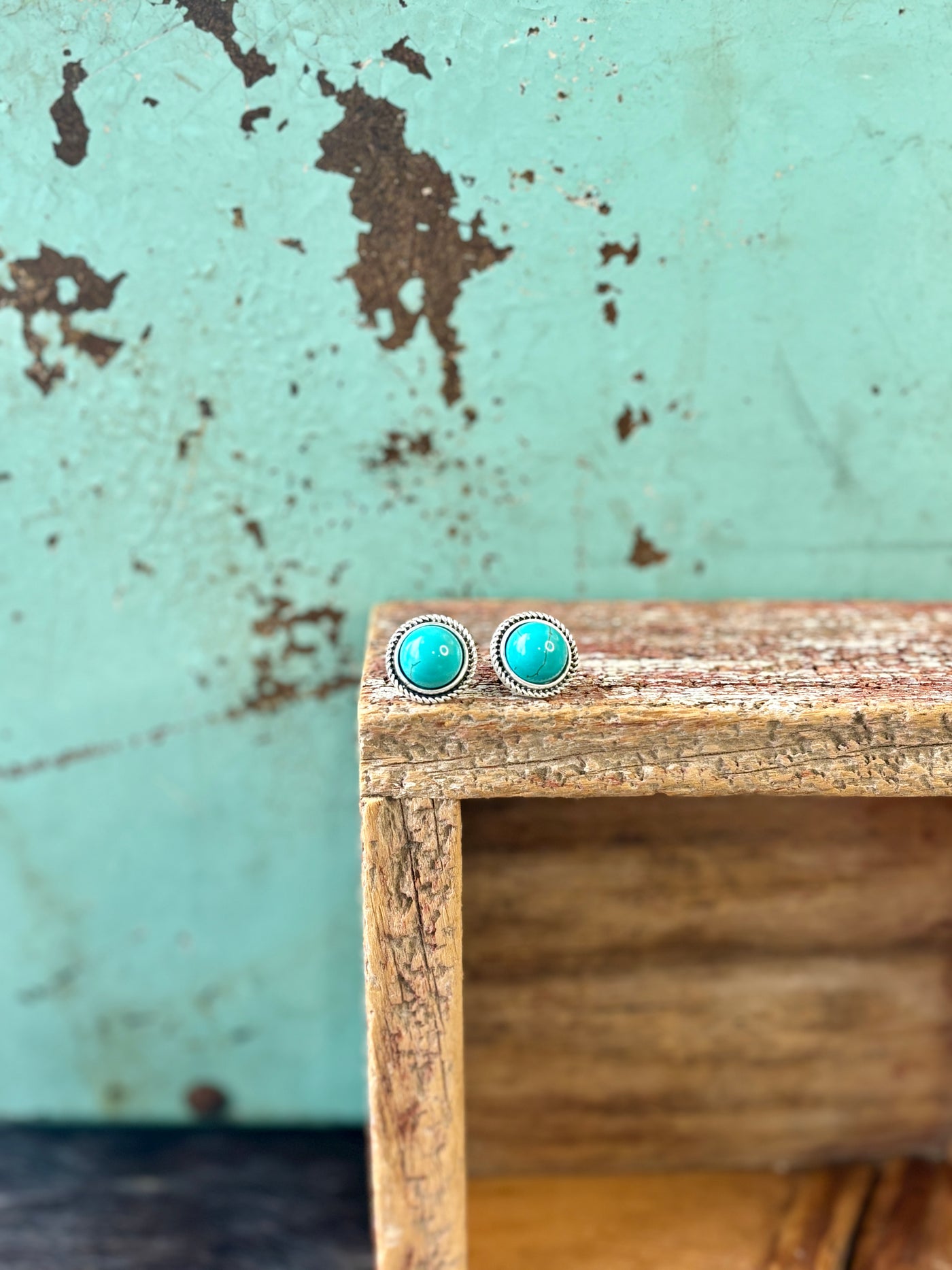 Hageman Round Turquoise Stud Earrings