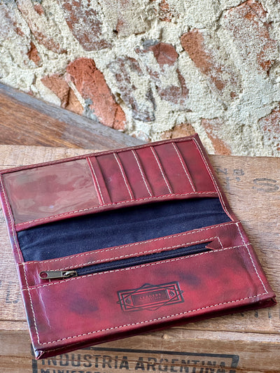 McCrae Tooled Checkbook Cover/Wallet [Oxblood]