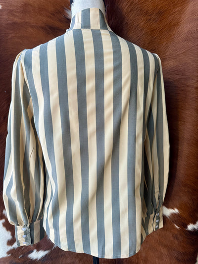 Kallyn Striped Bowtie Blouse