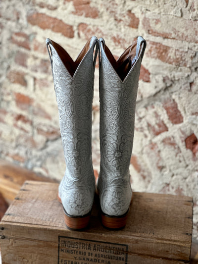 Dingo Bellona White & Silver Embossed Boots