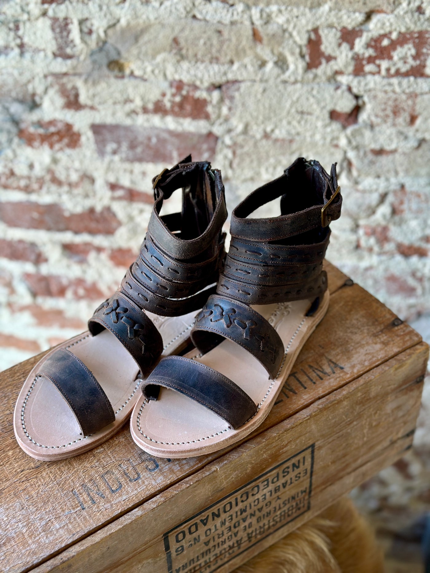 Horizon Lines Gladiator Sandals