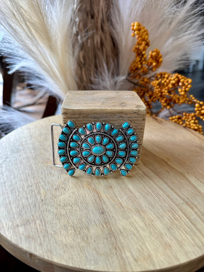 Cassie Turquoise Bowtie Cluster Belt Buckle ✜ON SALE NOW: 25% OFF✜