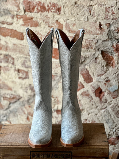 Dingo Bellona White & Silver Embossed Boots