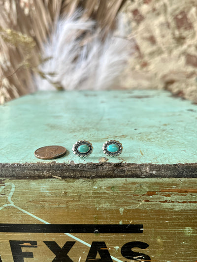 Harvard Authentic Turquoise & Sterling Silver Studs