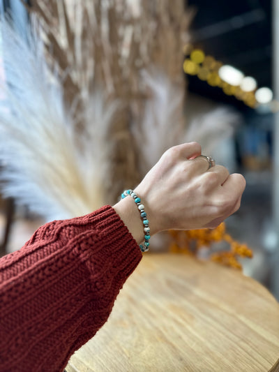 Tiff Light Turquoise Gemstone Stretch Bracelet