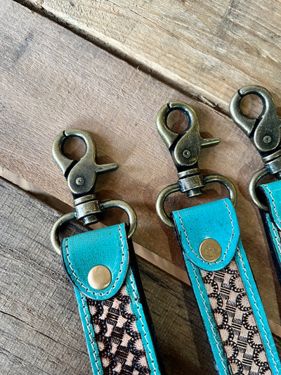 Shania Tooled Leather Keychain Strap