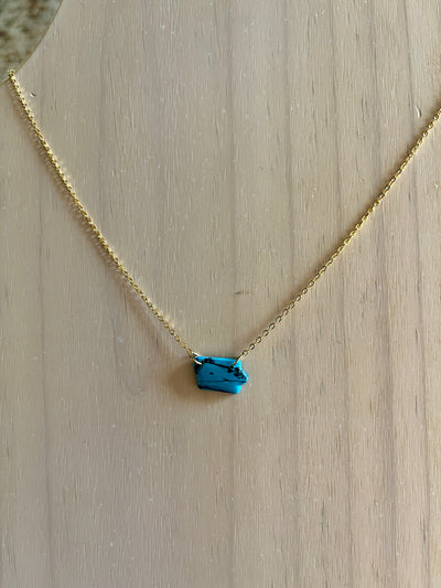 Coranda Iowa Gold & Turquoise Necklace