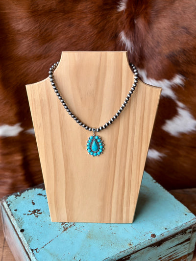 Jessica Turquoise Cluster Necklace