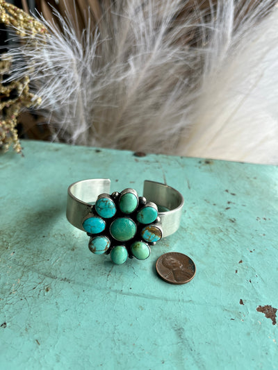 Wheeler Authentic Turquoise Cluster Cuff