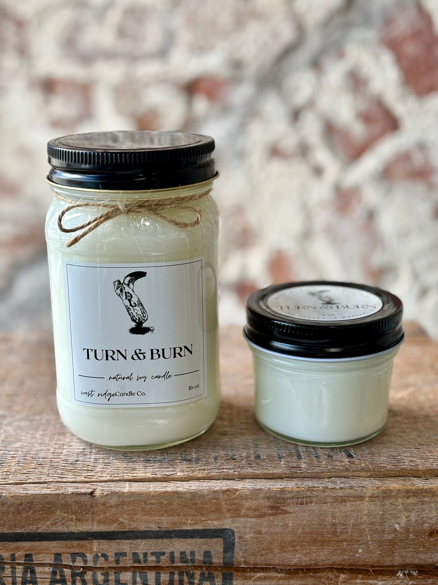 Turn & Burn Mason Jar Custom Candle