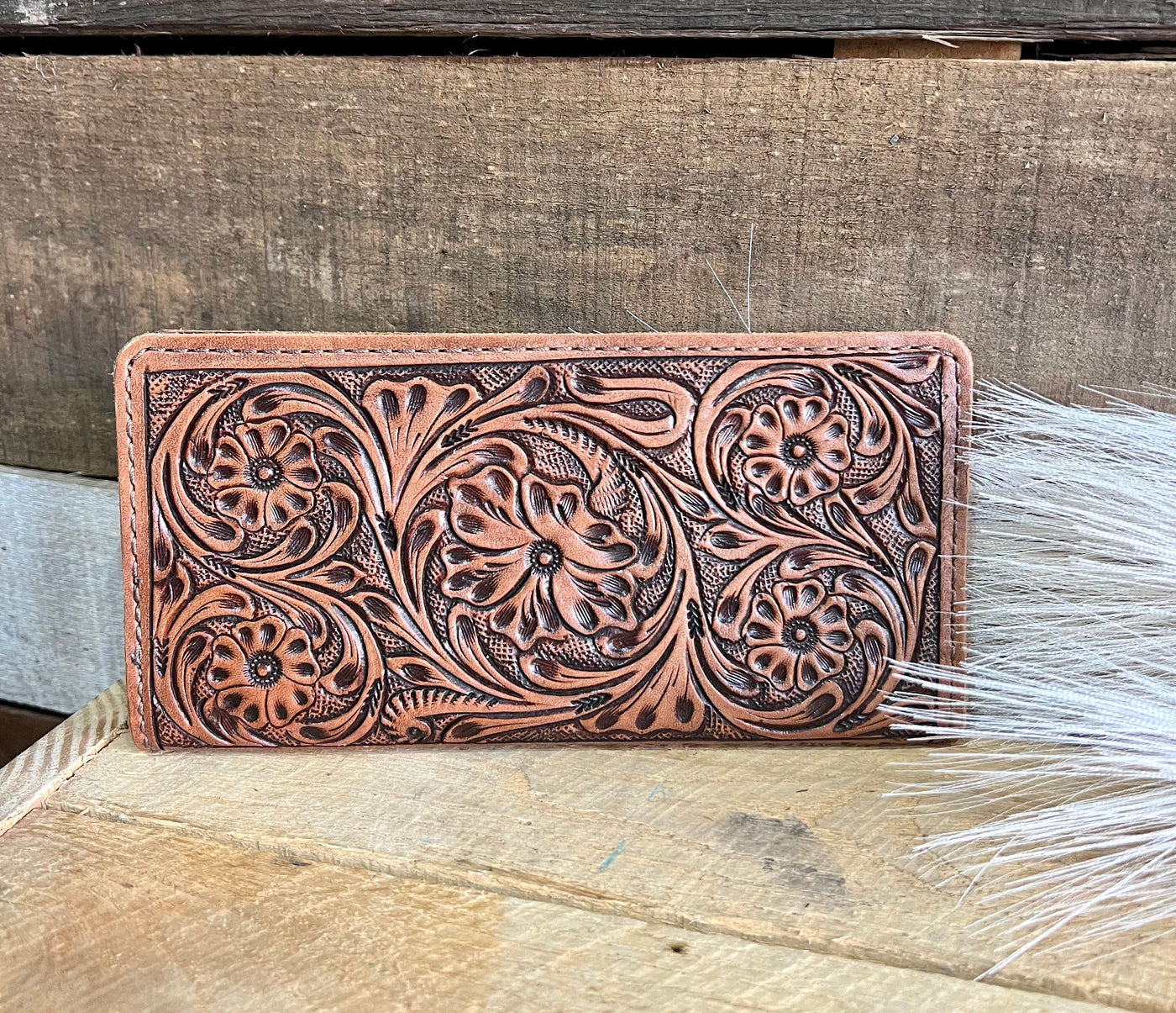Levi Tooled Leather Wallet [Dark Stain]