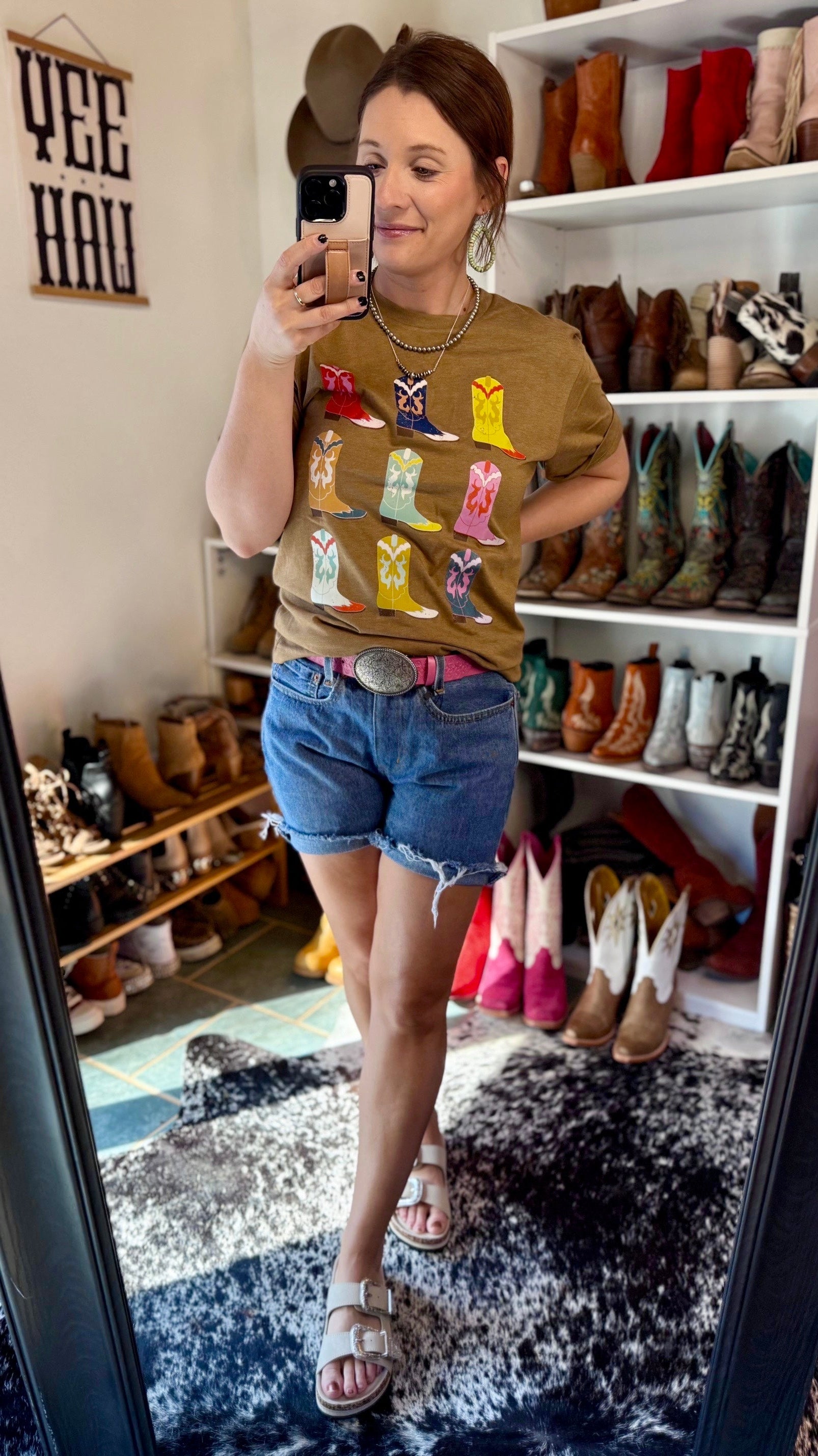 Garth Western Boots Graphic Tee Broker Leather Iowa, USA Western ...