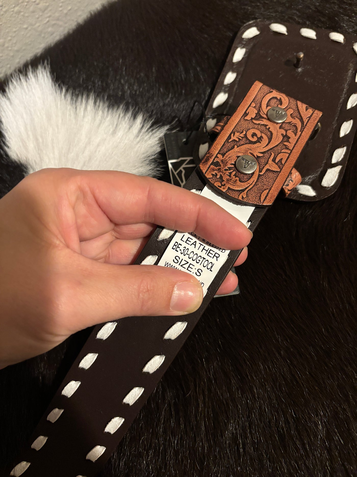 Gentry Tooled leather Buck-Stitch Belt ✙ON SALE NOW✙