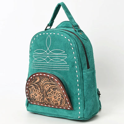 Gossip Girl Suede Leather Backpack in Blue – Western-Style Bag.