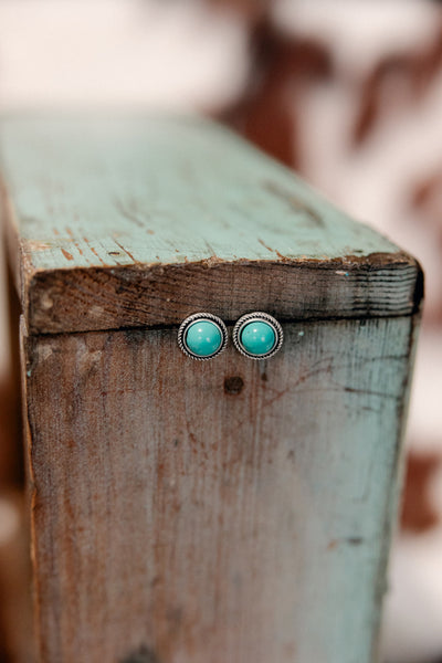 Hageman Round Turquoise Stud Earrings