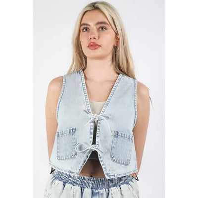 Harper Tie Front Denim Vest