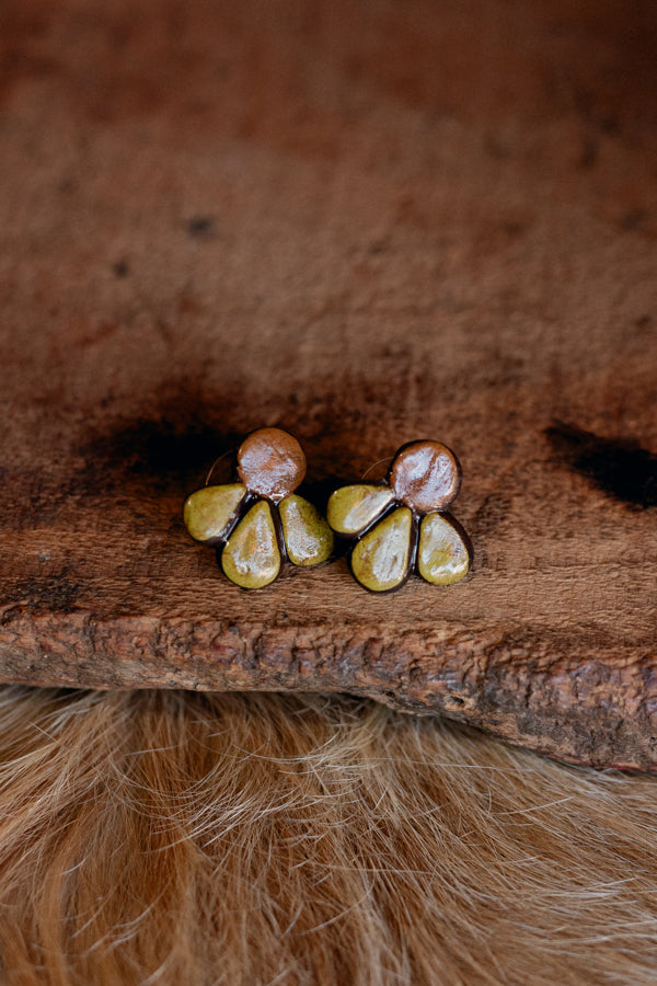 Henleigh Half Flower Stud Earrings