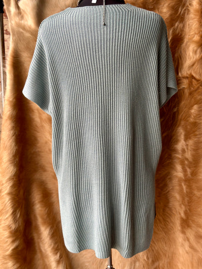 Close-up of soft knit texture on Holland sweater.