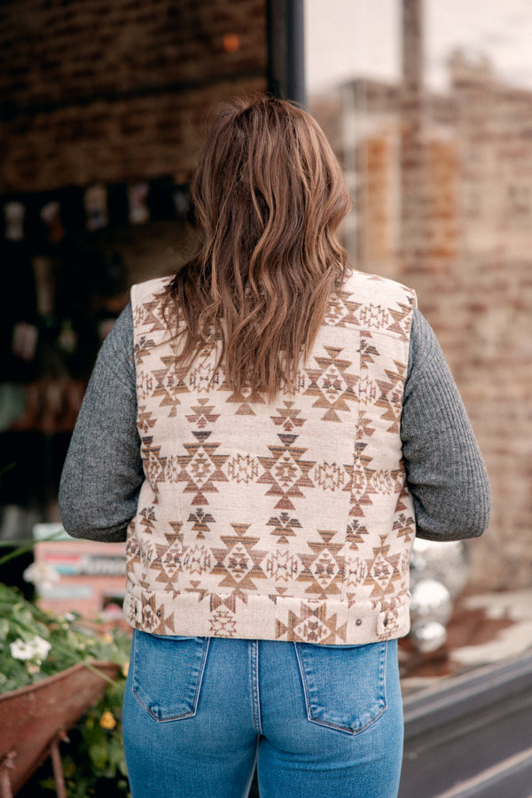 The Hooey Binx Mommy-n-Me Vest Rear View as modeled by a Broker Leather employee.