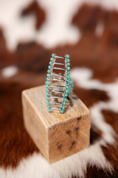 Hudson Small Turquoise Bead Hair Claw Clip