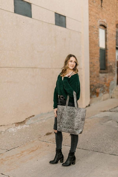 Hadley Tooled Leather Tote Bag [Slate Grey] ✙PREORDER closes 2/27✙