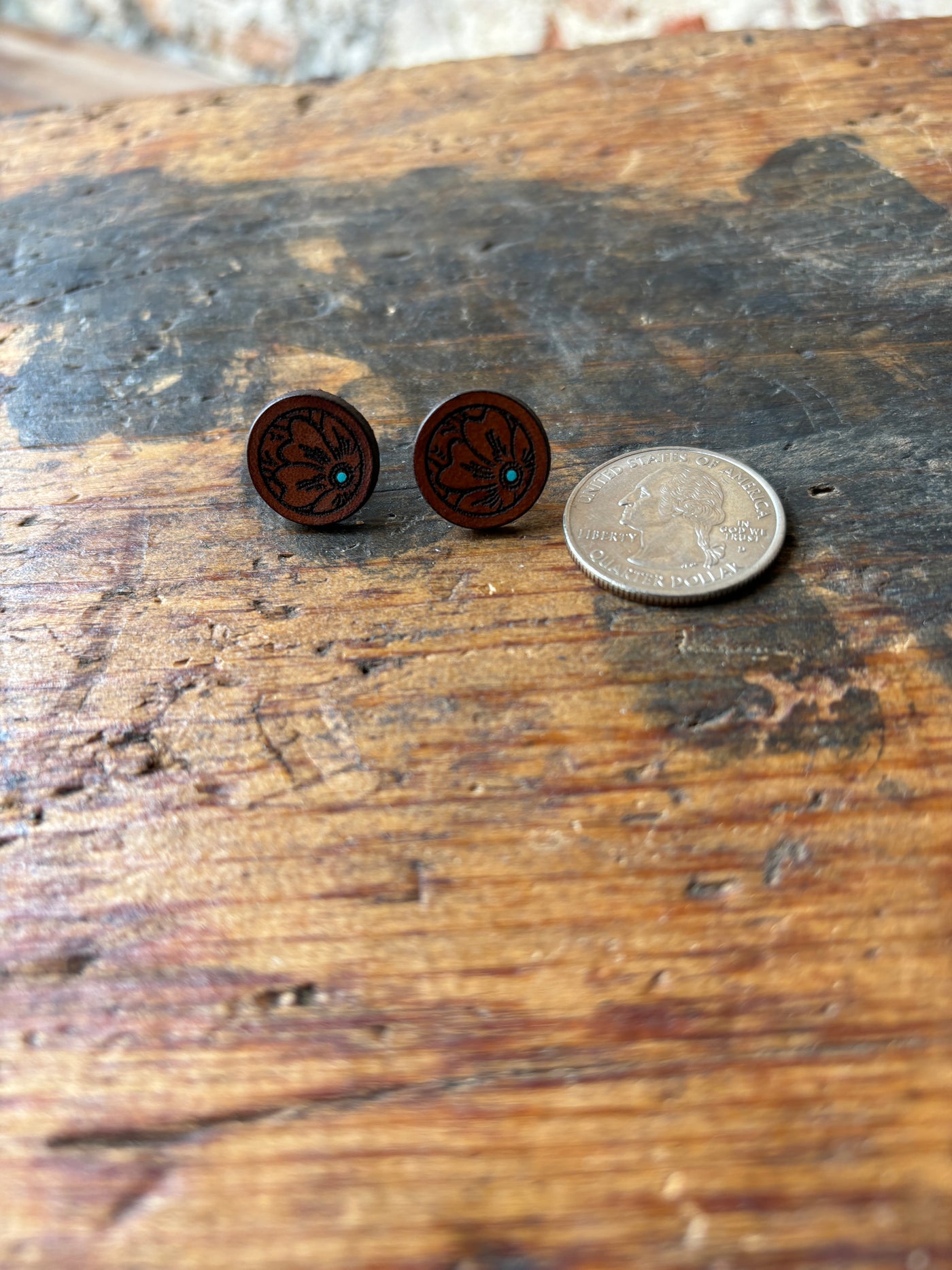 Millie Leather Stud Earrings