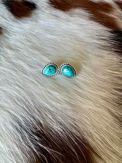 Harvard Turquoise Teardrop Stud Earrings