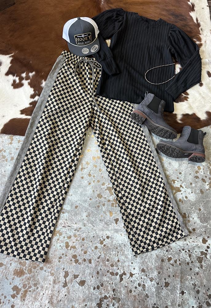 Talia Checkered Wide Leg Pants