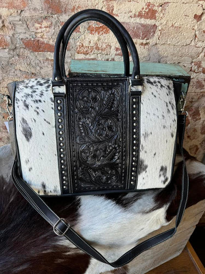 McGregor Tooled Leather Cowhide Tote Bag