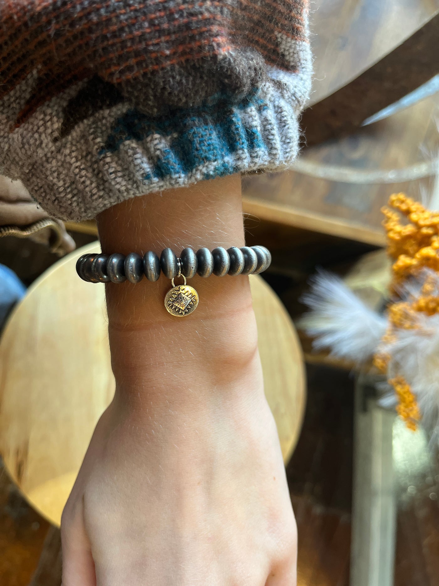 Aleesa Faux Navajo Pearl Stretch Bracelet