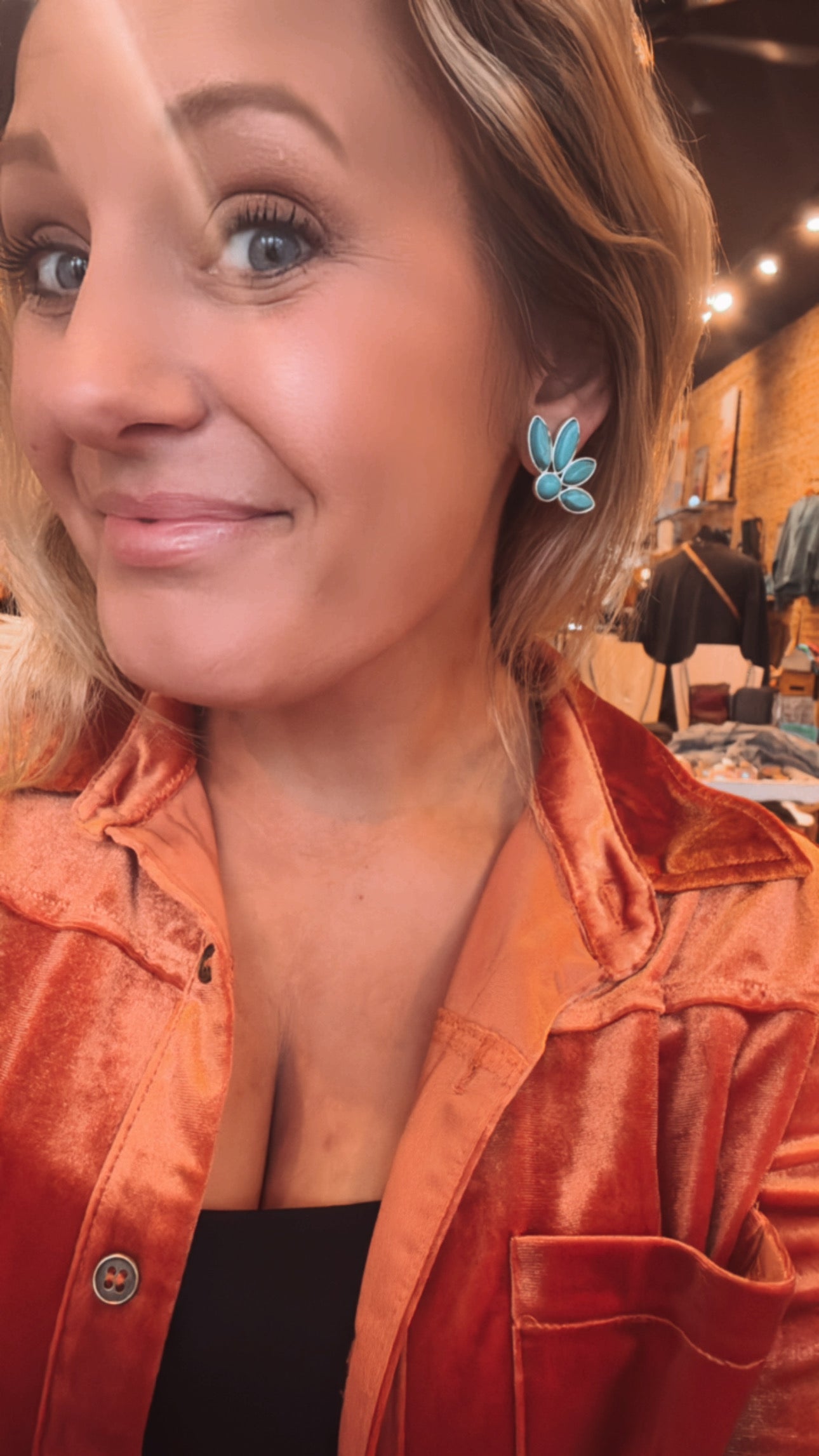 Topo Chico Turquoise Cluster Earrings