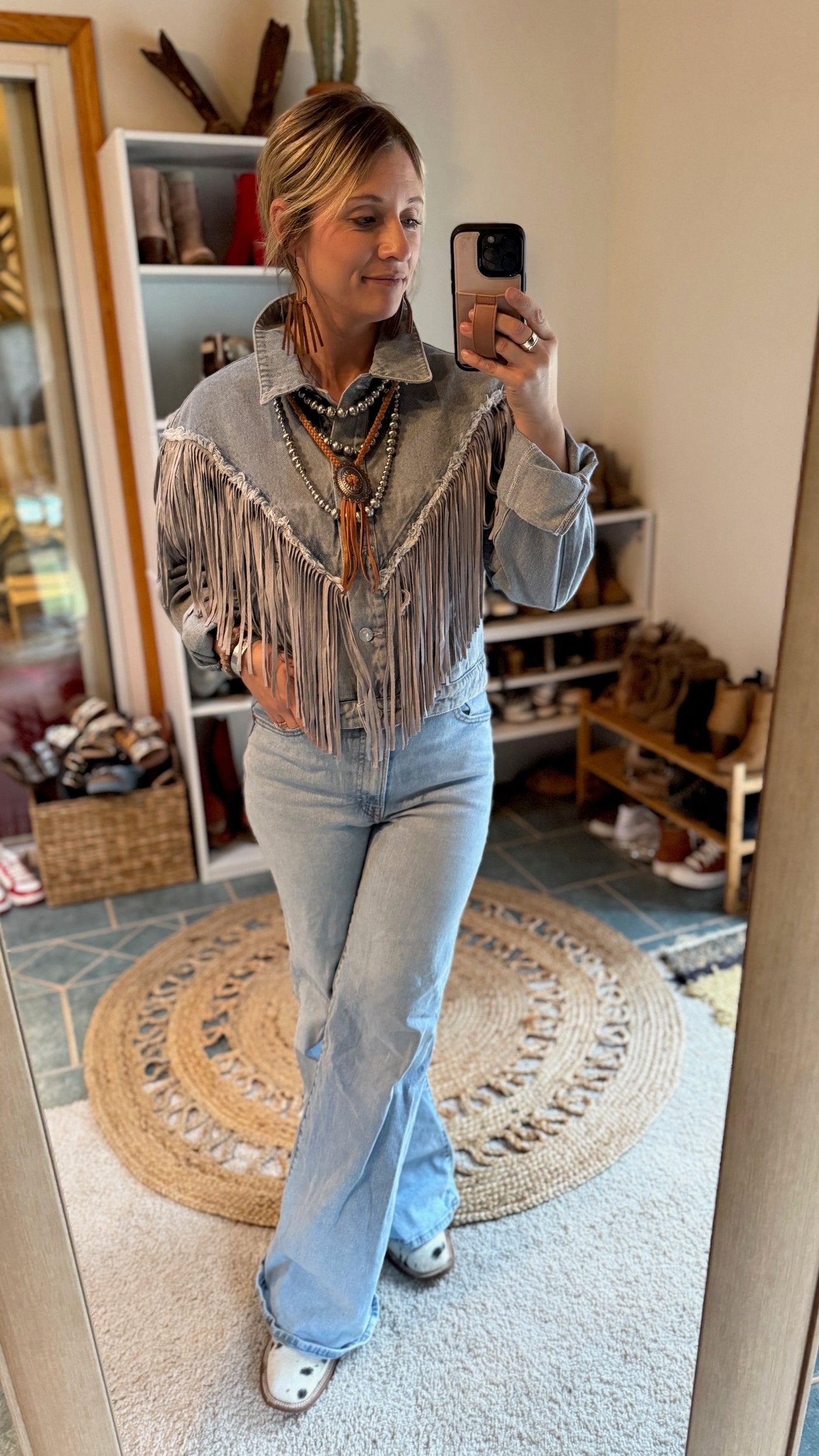 Tessa Fringe Denim Jacket