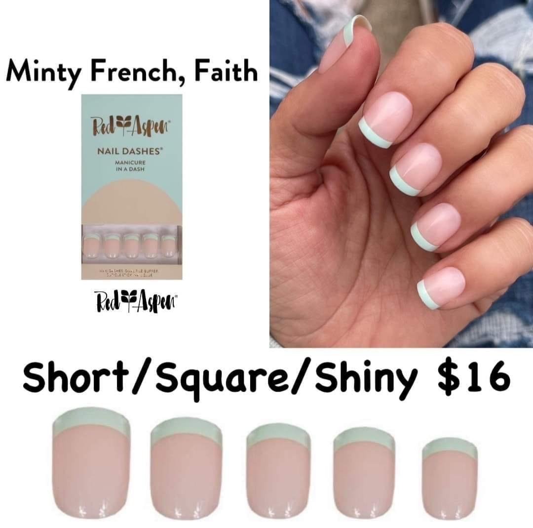 Red Aspen Nail Dashes [Minty French, Faith]