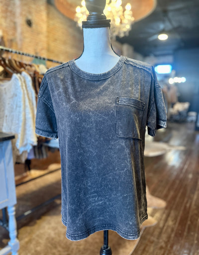 Parker Acid Washed T-Shirt [Ash Black]