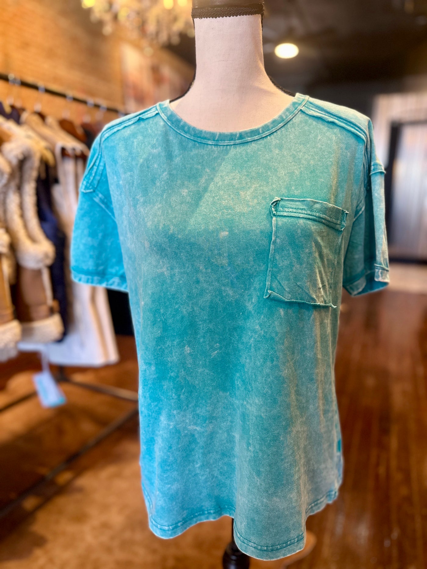 Aubrey Acid Washed T-Shirt [Turquoise]