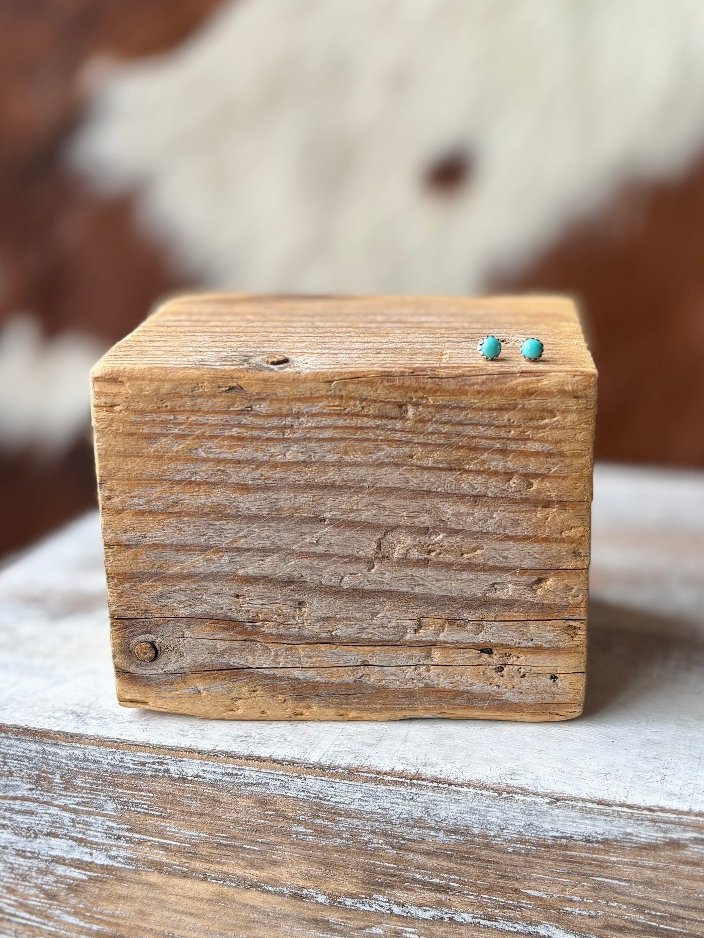 Minimalist Western-Inspired Turquoise Stud Earrings.