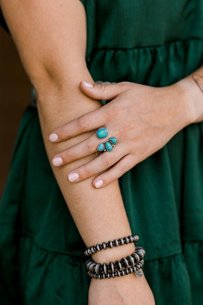 Ivy Faux Turquoise Cluster Ring