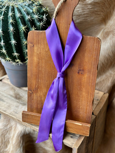 Solid Purple Twilly Scarf – Chic and Versatile Fashion Accessory.