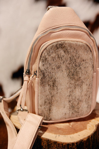 Jett Cowhide Crossbody Sling Bag [Tan]