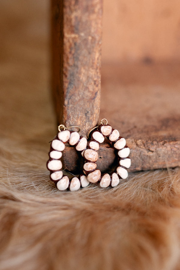 Judd Clay White Buffalo Earrings