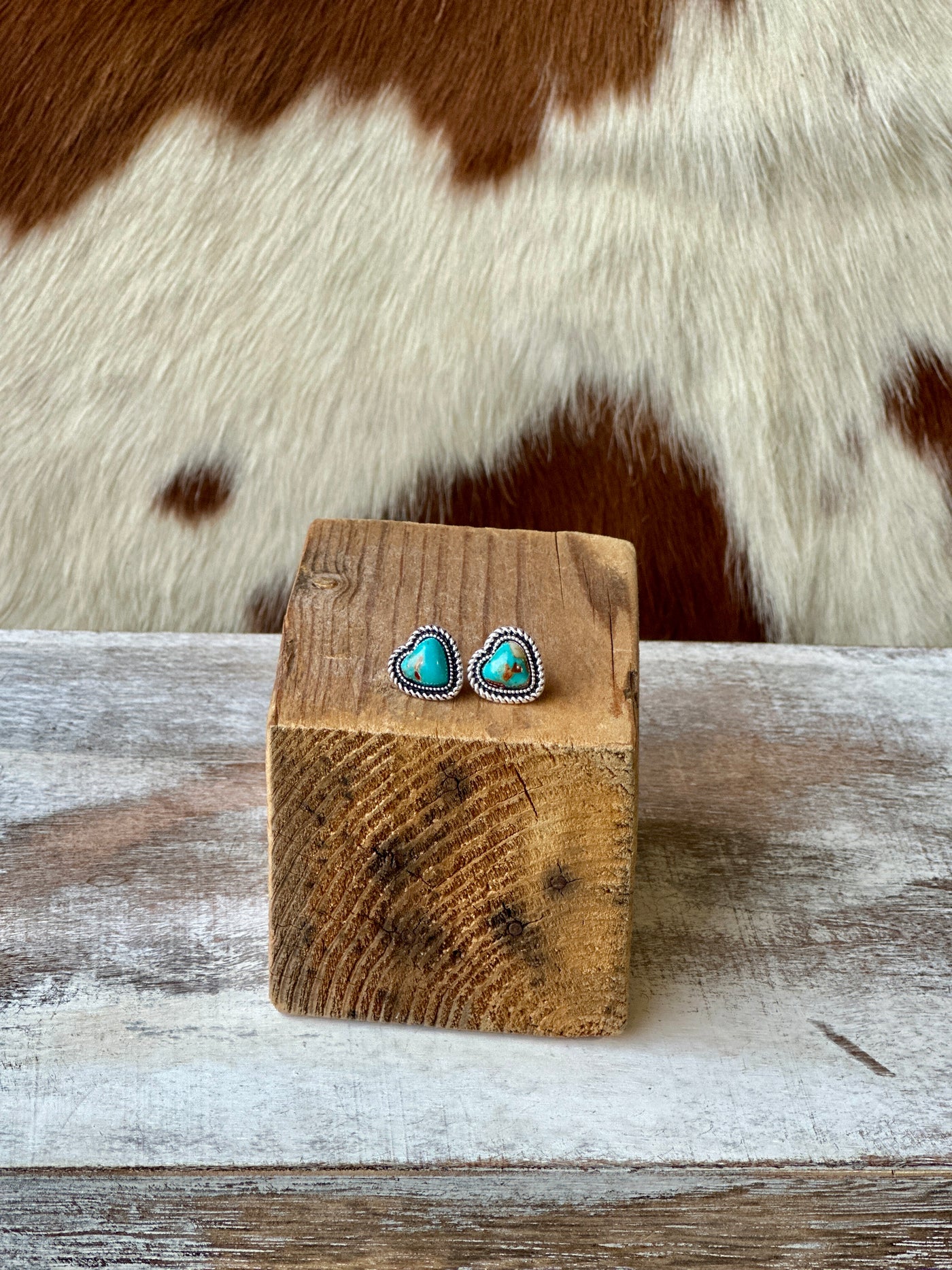 Kallis Heart Turquoise Stud Earrings