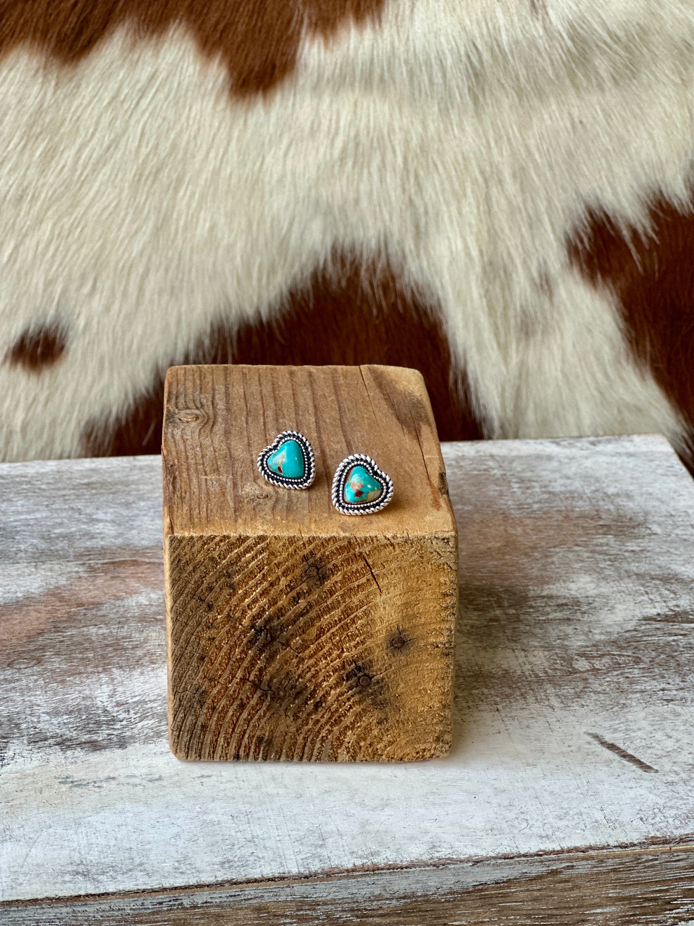 Kallis Heart Turquoise Stud Earrings