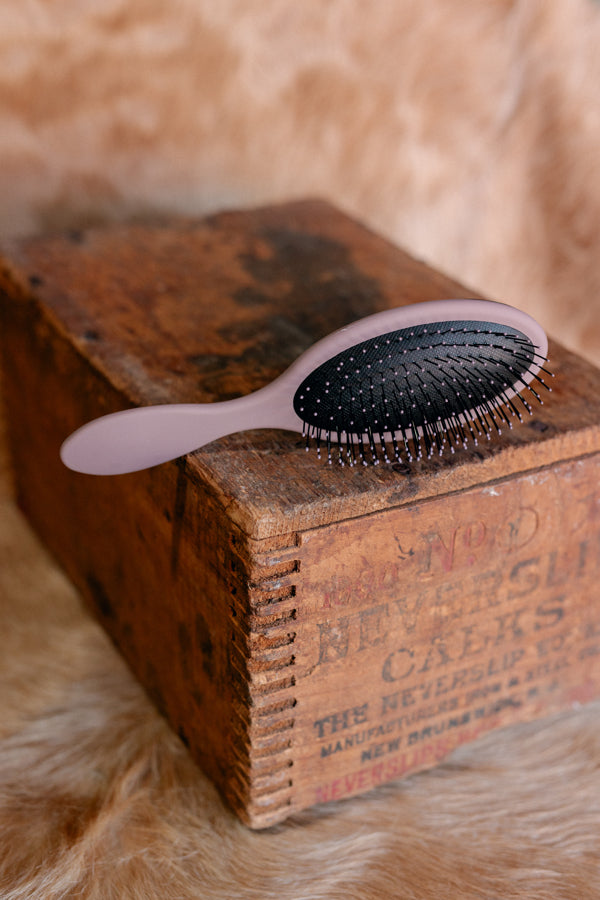 Katie Tooled Leather Accent Hair Brush