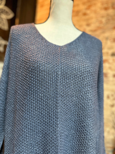 Kirk Lightweight Crochet Sweater [Denim Blue]