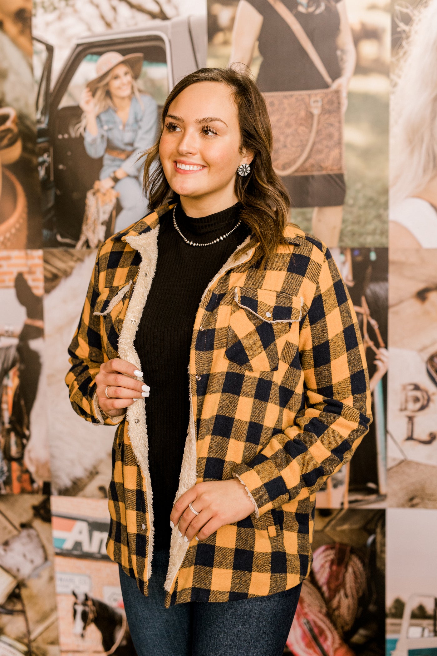 Kylie Buffalo Check Sherpa-Lined Shacket ✜ON SALE NOW: 35% OFF✜