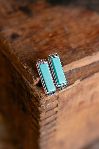 Lauren Bar Turquoise Stud Earrings